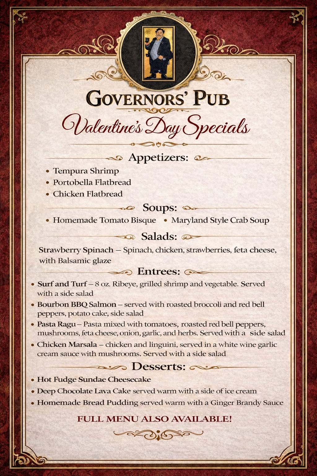 Gov pub menu